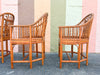 Pair of Tortoiseshell Rattan Brighton Style Chairs