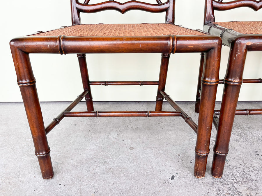 Pair of Faux Bamboo Chippendale Chairs