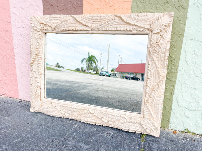 Large Plaster Palm Frond Mirror