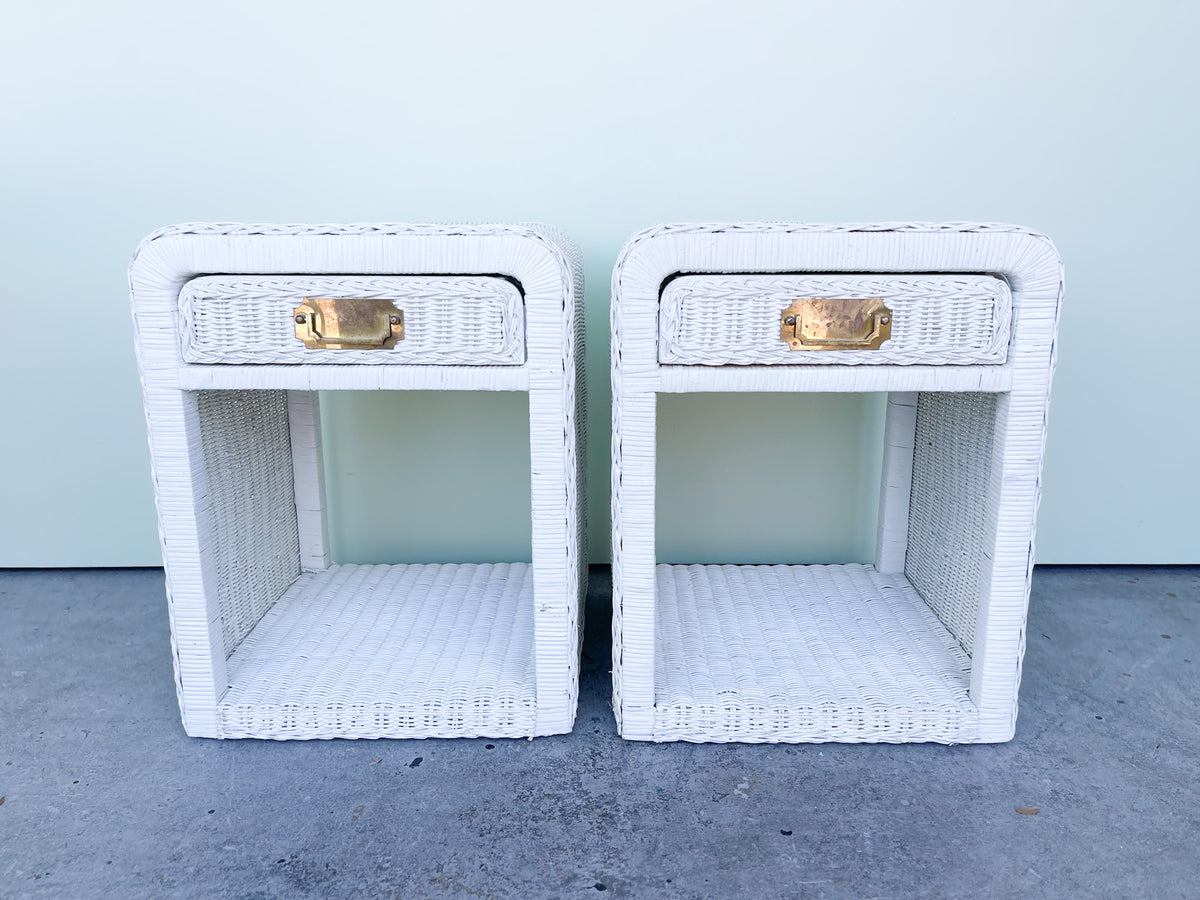 Pair of Sweet Wicker Nightstands