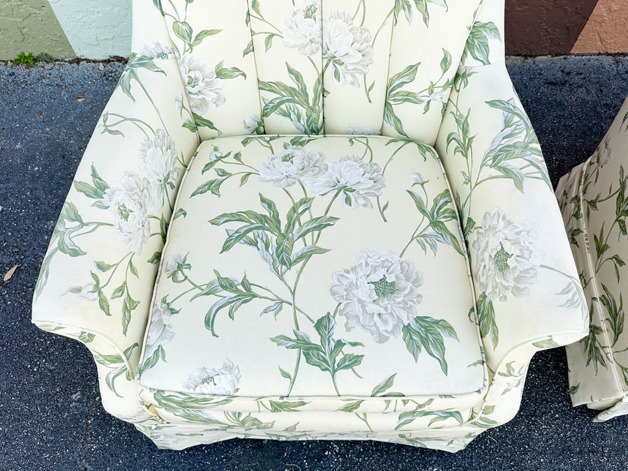 Pair of Cute Upholstered Swivel Chairs