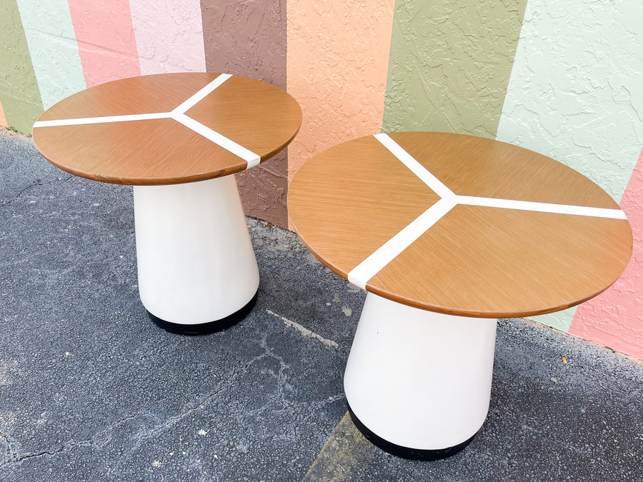 Pair of Modern Peace Sign Tables