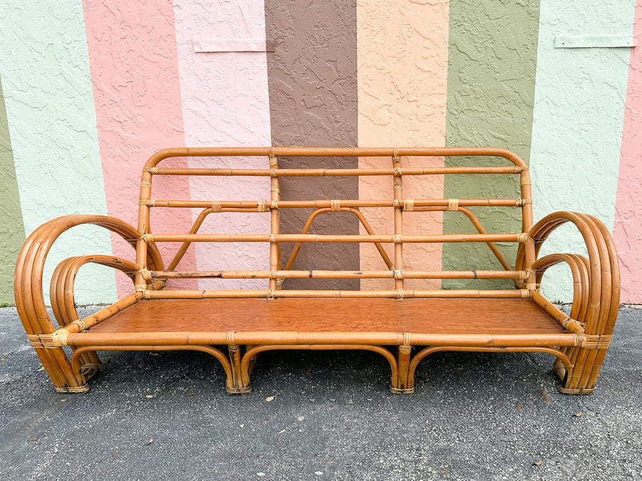 Horseshoe Style Rattan Sofa