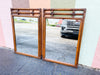 Pair of Handsome Ficks Reed Rattan Mirrors