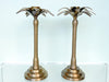 Pair of Large Brass Palm Candlesticks