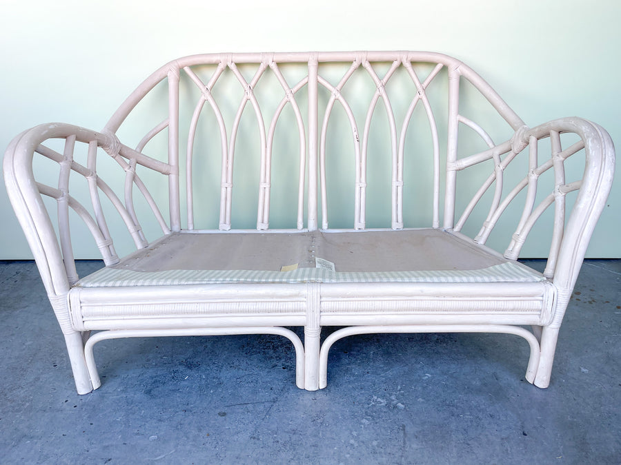 Painted Rattan Settee