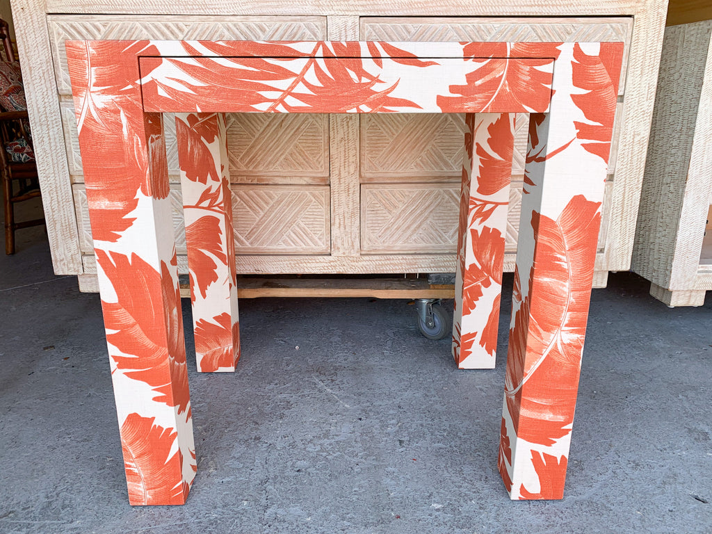 Custom Upholstered Palm Desk
