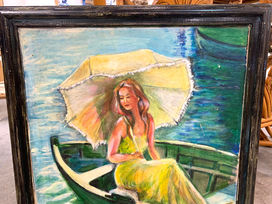Yellow Clad Women in Boat