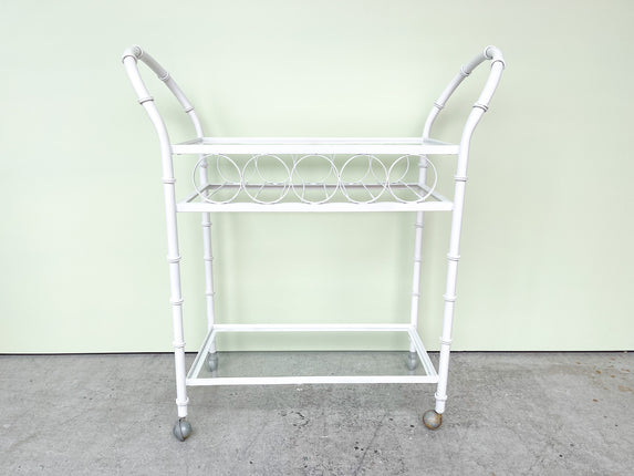 Faux Bamboo Metal Bar Cart