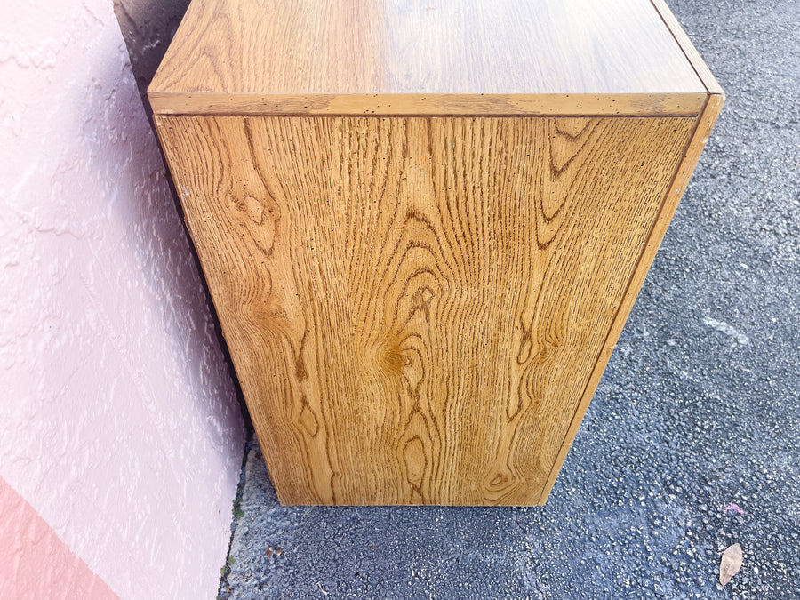 Pair of Oversized Natural Faux Bamboo Nightstands