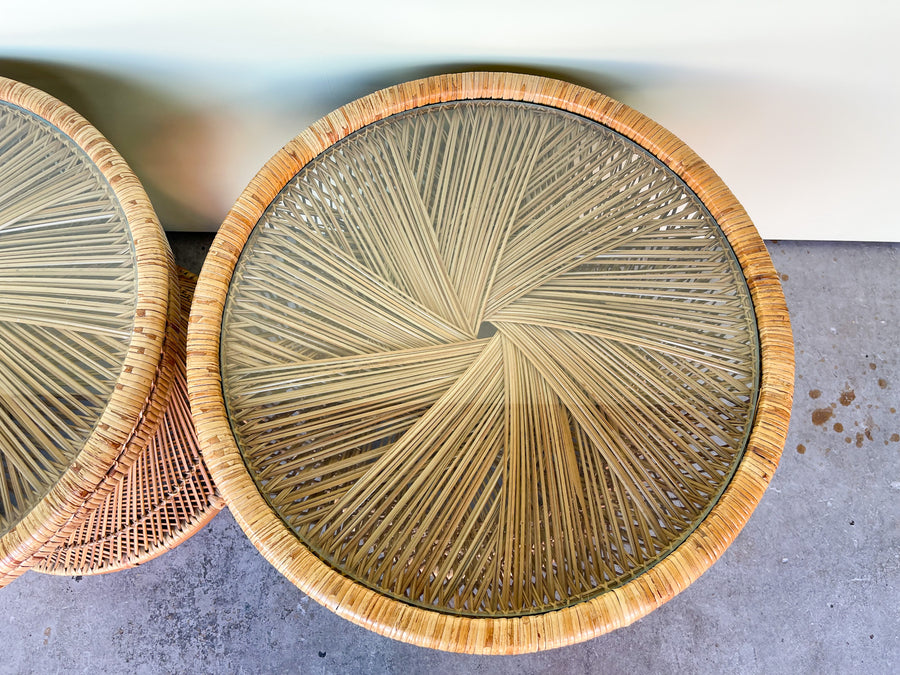 Pair of Island Style Drum Tables