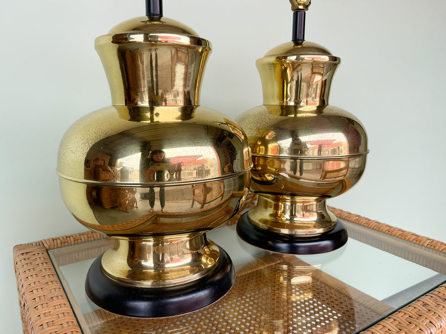 Pair of Brass Urn Lamps