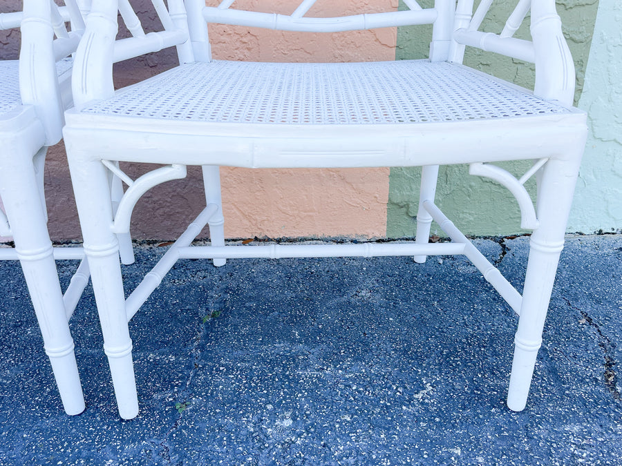Pair of Painted Chippendale Arm Chairs