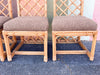 Set of Four Lattice Back Rattan Chairs