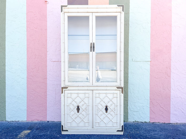 Faux Bamboo Fretwork Cabinet