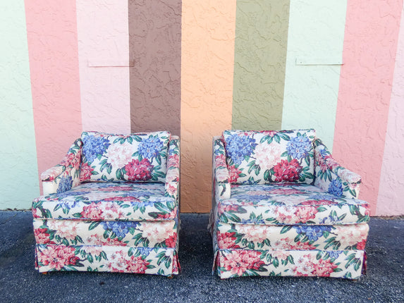 Pair of Floral Upholstered Chairs