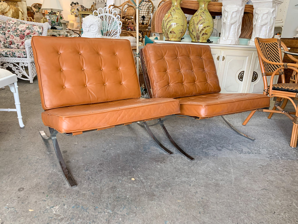 Pair of 70s Barcelona Lounge Chairs