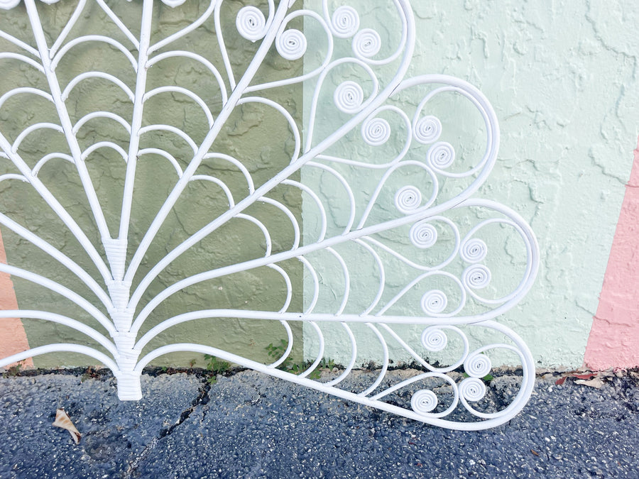 Pair of Fancy Fiddlehead Wicker Wall Fans