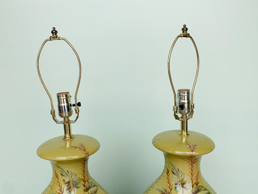 Pair of Tropical Chartreuse Lamps