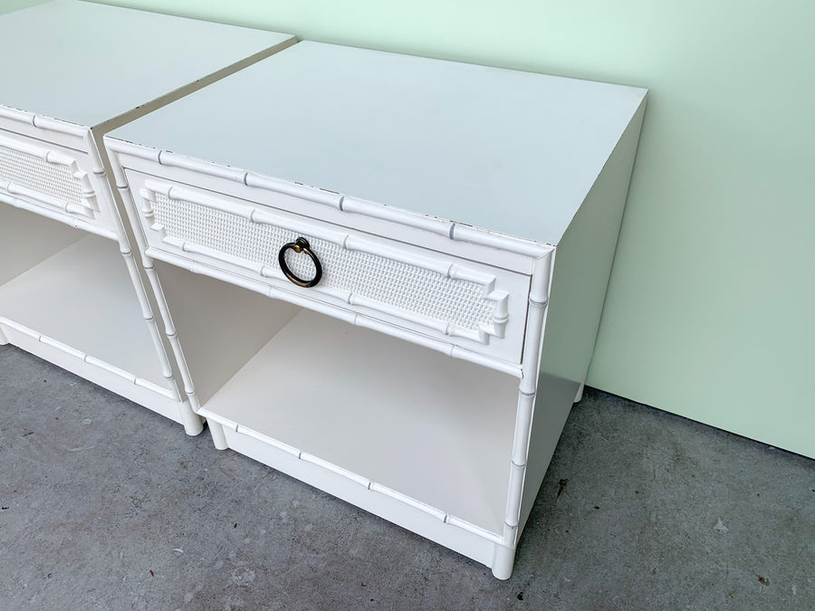Pair of Faux Bamboo Nightstands