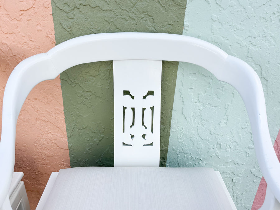 Pair of White Lacquered Ming Chairs