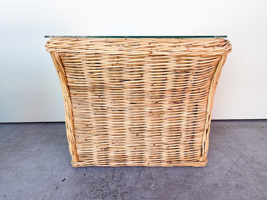 Pair of Island Style Rattan Side Tables
