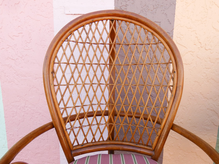 Pair of Rattan Balloon Back Chairs