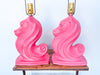 Pair of Red Seahorse Lamps