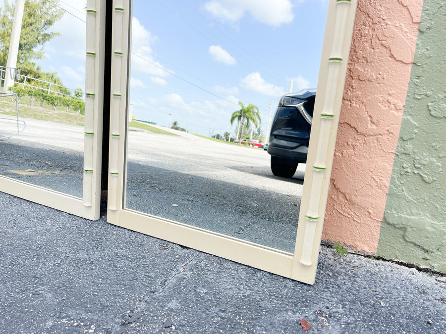 Pair of Faux Bamboo Mirrors