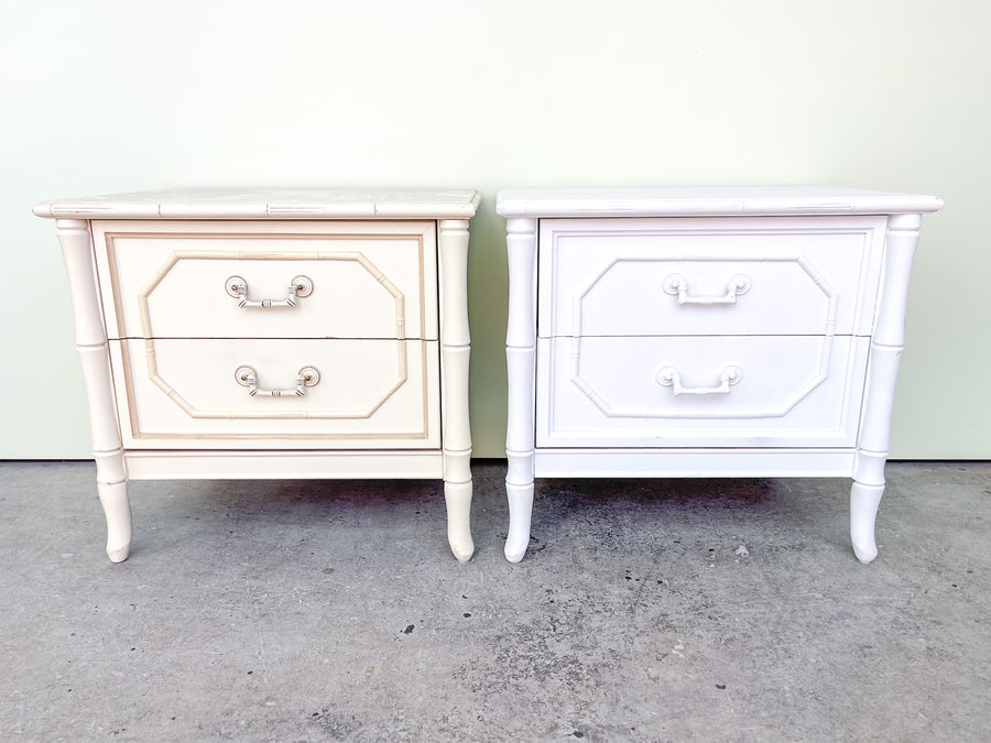 Pair of Faux Bamboo Nightstands