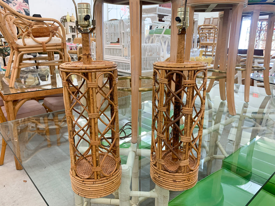 Pair of Islandy Bamboo Lamps