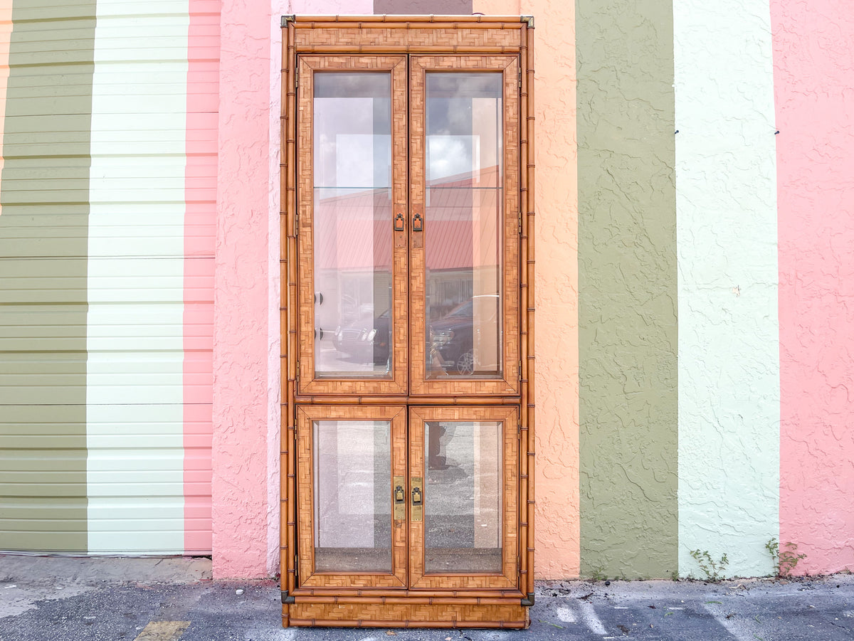 Faux Bamboo and Rattan Cabinet