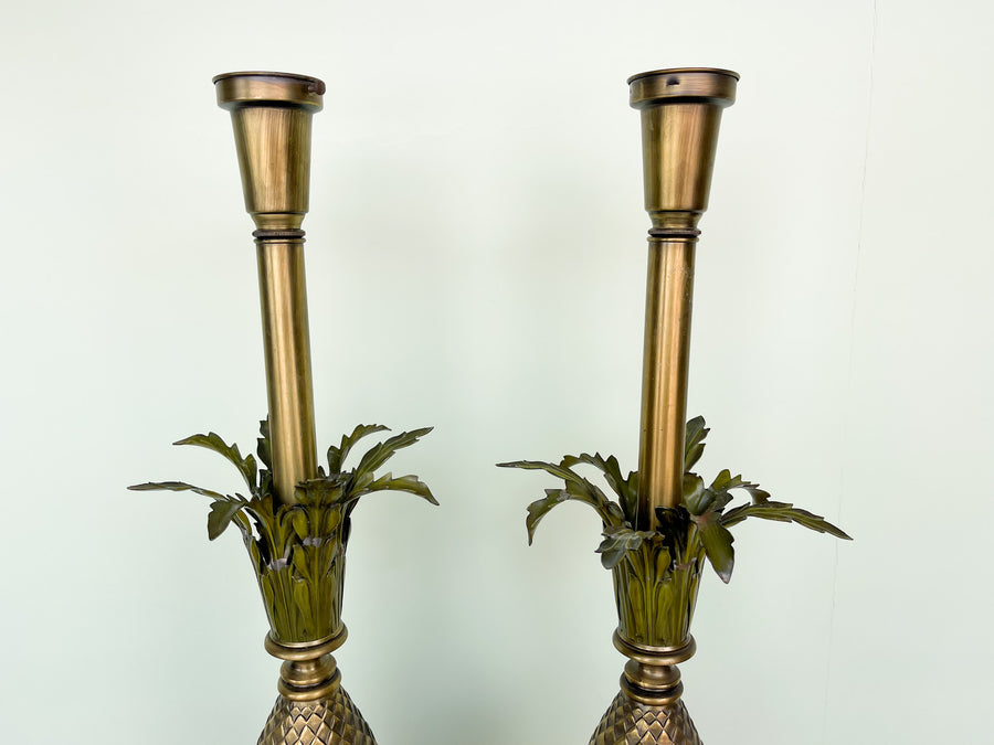 Pair of Tole Pineapple Lamps