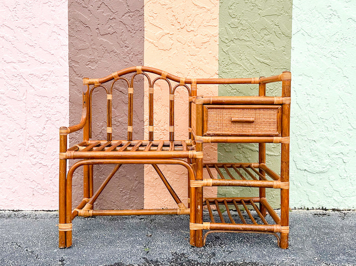 Rattan Telephone Bench