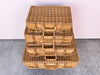 Set Of Four Rattan Suitcases