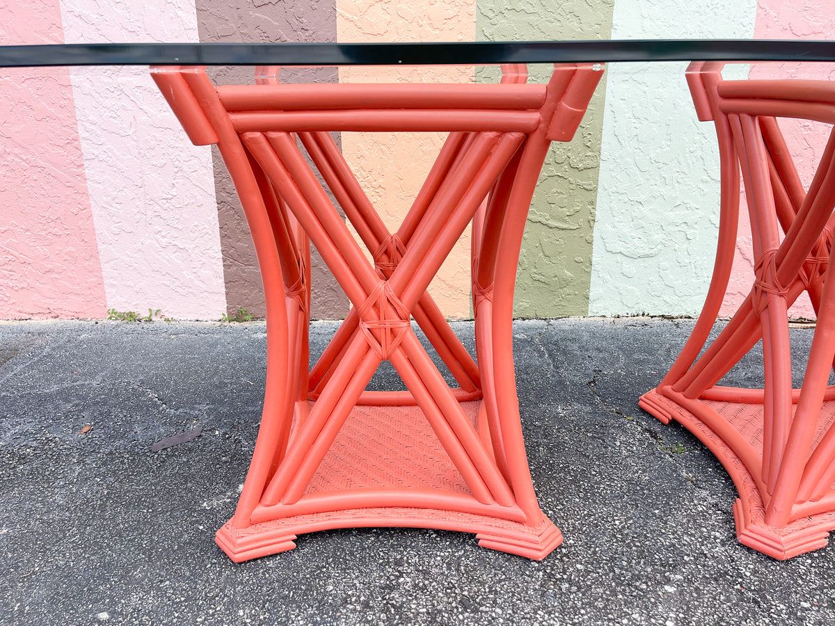Coral Reefer Rattan Table