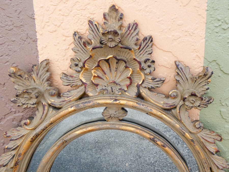 Floral Shell Motif Mirror
