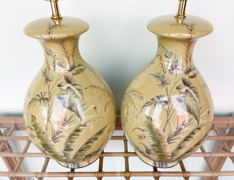 Pair of Tropical Chartreuse Lamps