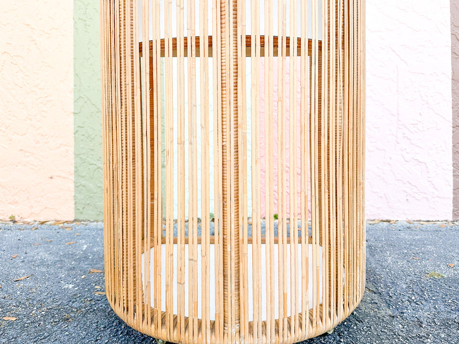 Coastal Stick Wicker Rattan Bar Cart