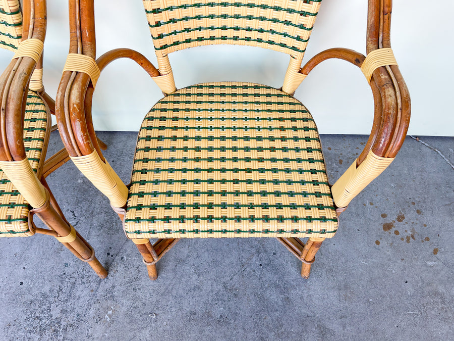 Pair of Maison Drucker Rattan Bistro Chairs