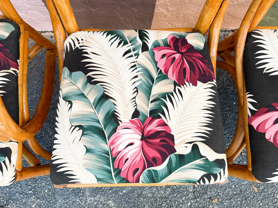 Warehouse Wedneday: Set of Four Old Florida Rattan Dining Chairs