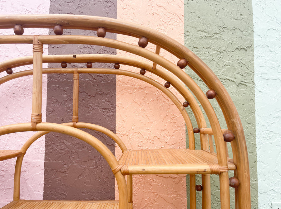 Old Florida Arch Rattan Etagere