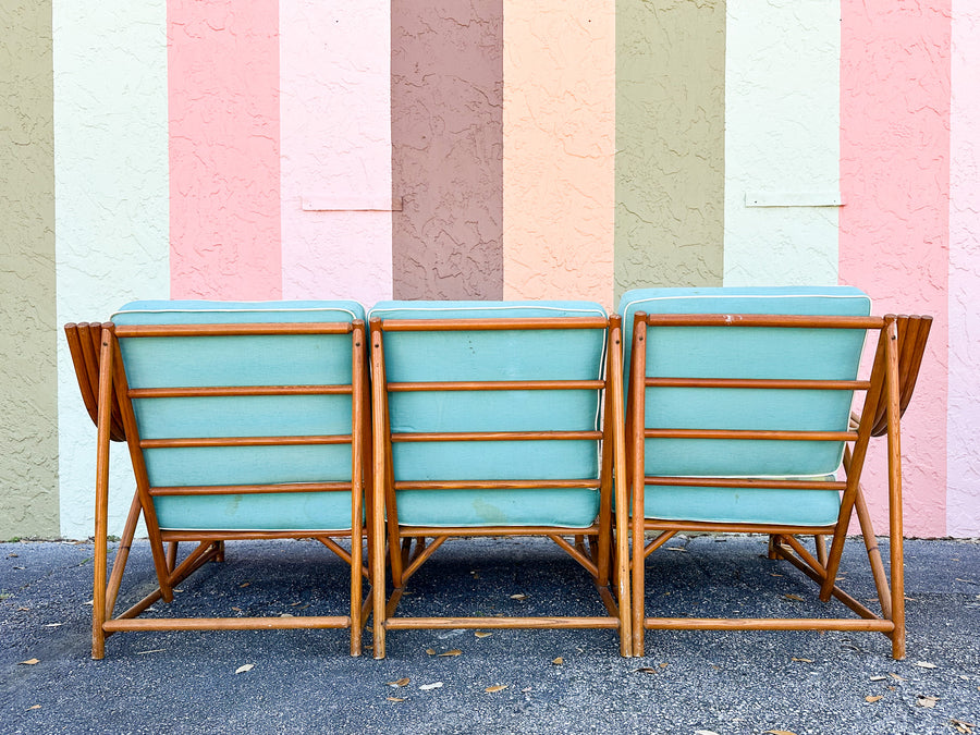1940s Heywood Wakefield Three Piece Rattan Sofa
