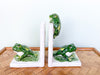 Faux Bamboo Frog Bookends