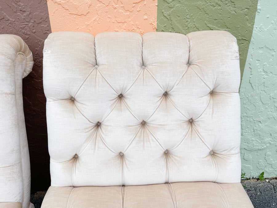 Pair of Hollywood Regency Slipper Chairs