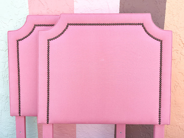 Pair of Pink Chic Twin Upholstered Headboards