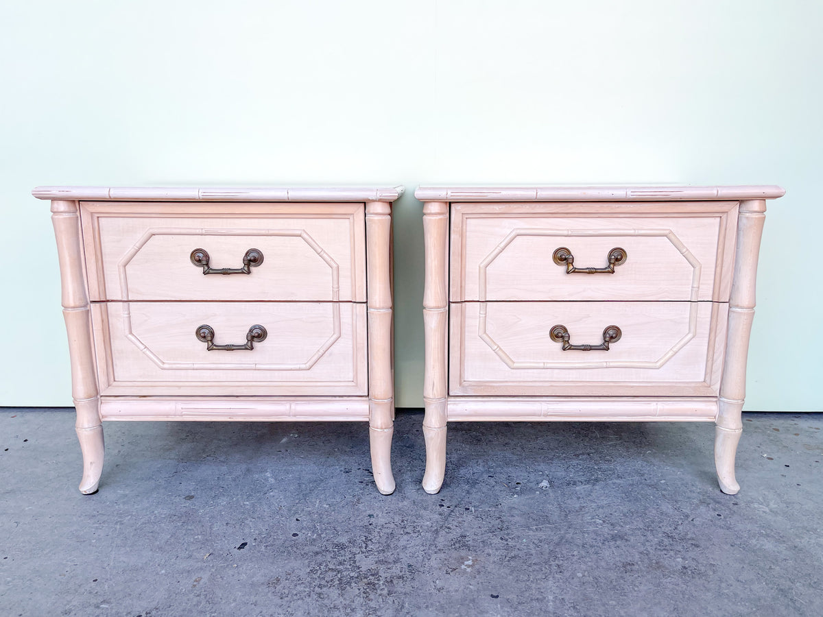 Pair of Faux Bamboo Nightstands