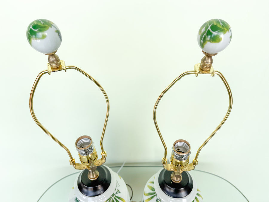 Pair of Tropical Flower Lamps