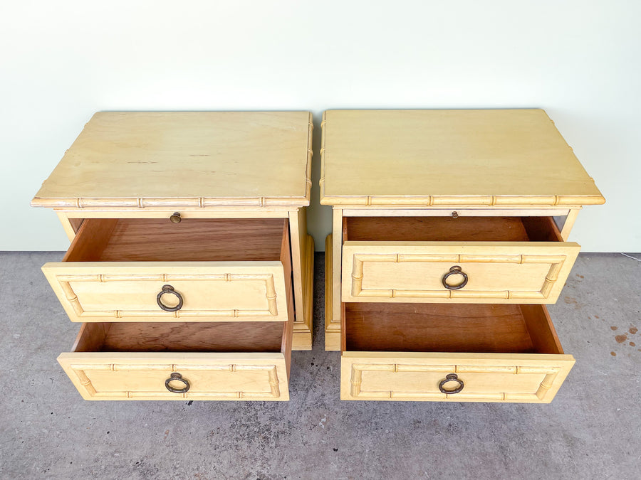 Pair of Faux Bamboo Nightstands