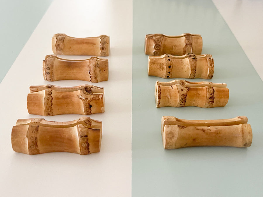 Set of Eight Bamboo Place Card Holders